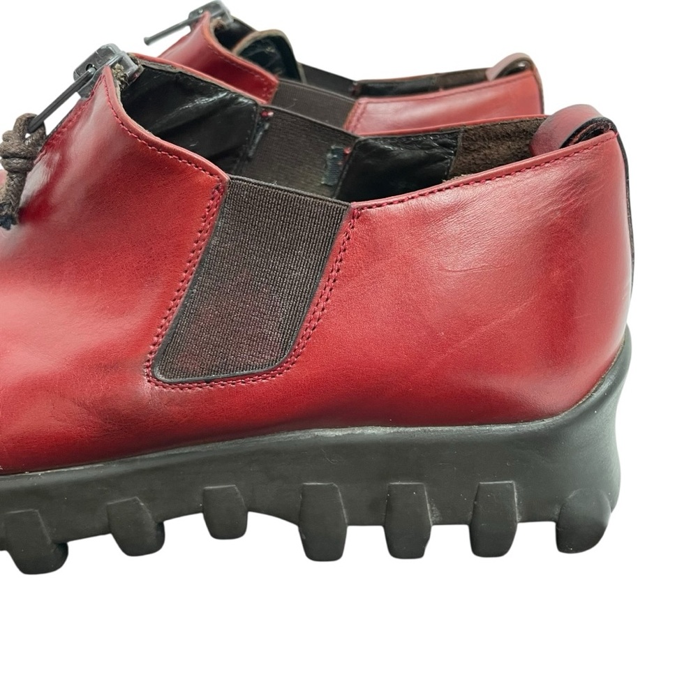 Vintage Donald J Pliner Agnes Red Calf Leather Zip Shoes Size 6M Made in Italy - Picture 3 of 16
